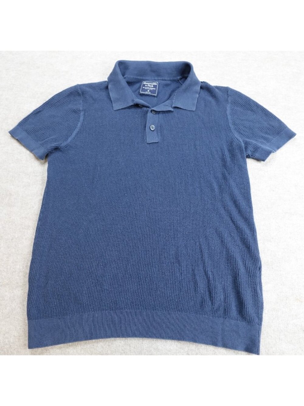 Abercrombie & Fitch Polo Shirt Medium Knit Waffle 100% Pima Cotton